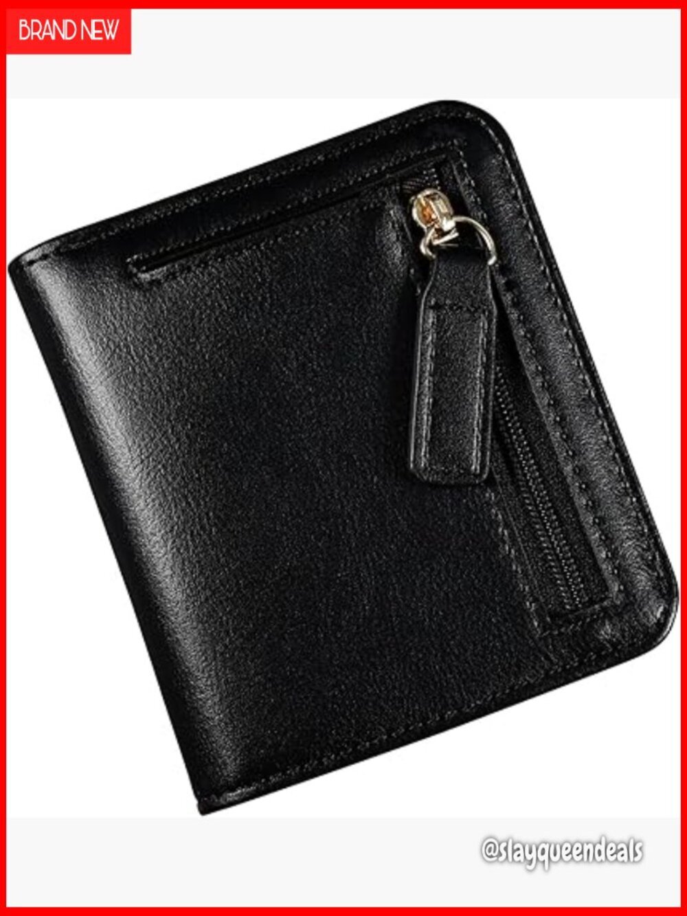 RFID Blocking Leather Bifold Wallet With Zipper Coin Pocket ID Window